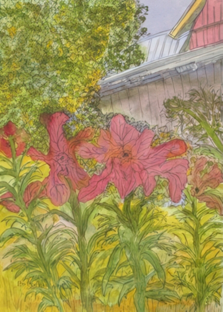 One Happy Garden, Watercolor & Ink