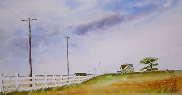 The Old Fence - Watercolor Painting